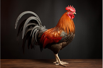Rooster on farm fence. Generate Ai, an Animal Photo by Ylivdesign