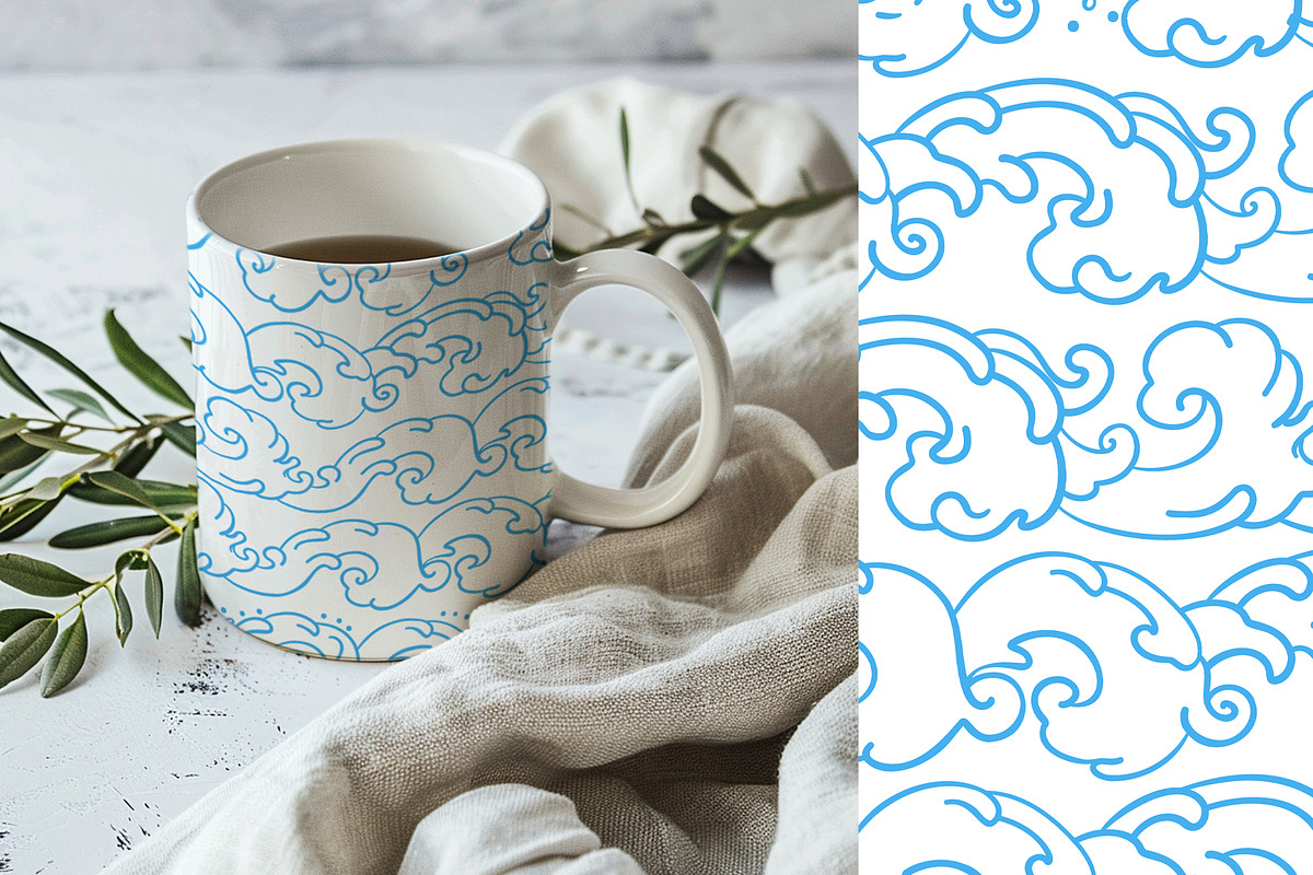 Seashells Lineart vector patterns, a Pattern Graphic by Carpet Tapete Pretzel (Photo 6 of 14)