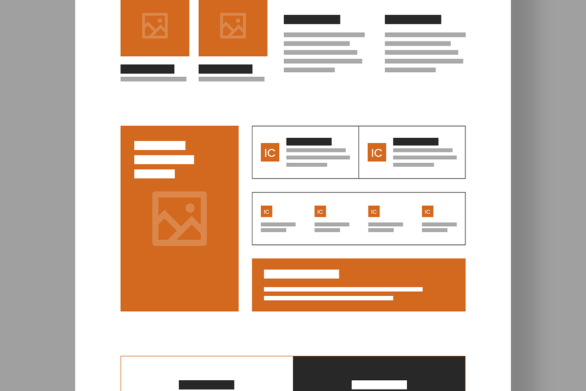 Modern Landing Page Wireframe Layout, a Landing Page Template by MightyDesign (Photo 4 of 9)