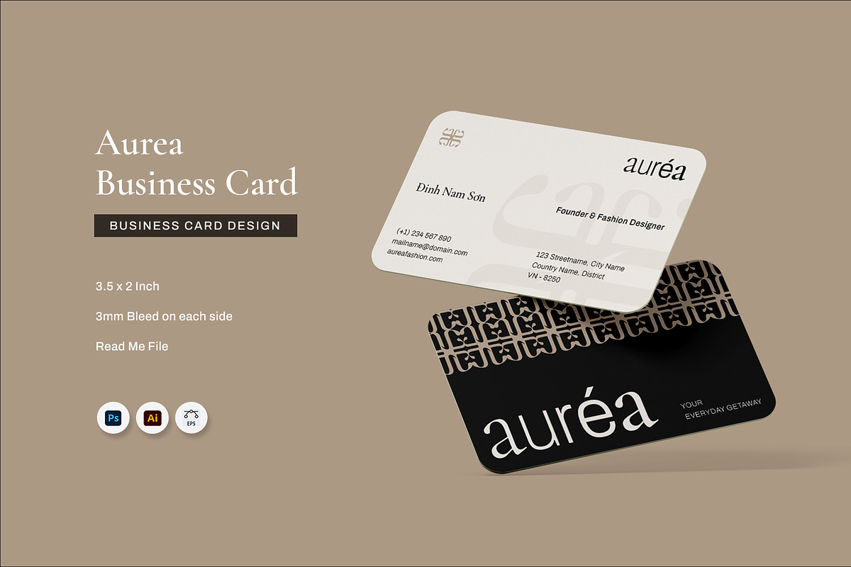 Aurea - Business Card, a Business Card Template by Fannan Studio (Photo 1 of 3)