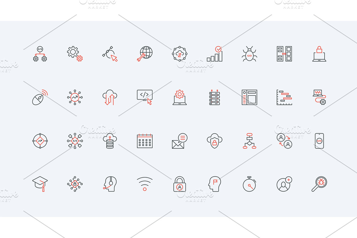 Development software mobile icons, a Technology Illustration by Lemberg Vector