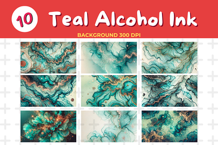 Luxurious Teal Alcohol Ink Backgroun