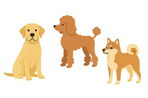 Three cartoon dogs sitting together, an Animal Illustration by ZinetroN