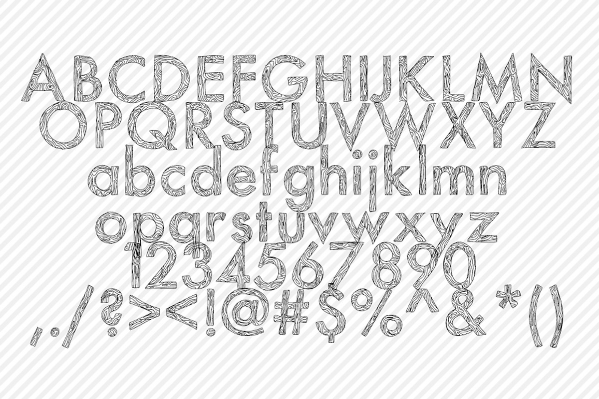 Wooden Hand Drawn Font preview 2