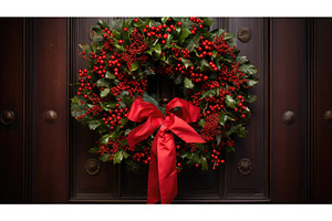 bow red christmas flower ai, a Holiday Photo by pikepicture