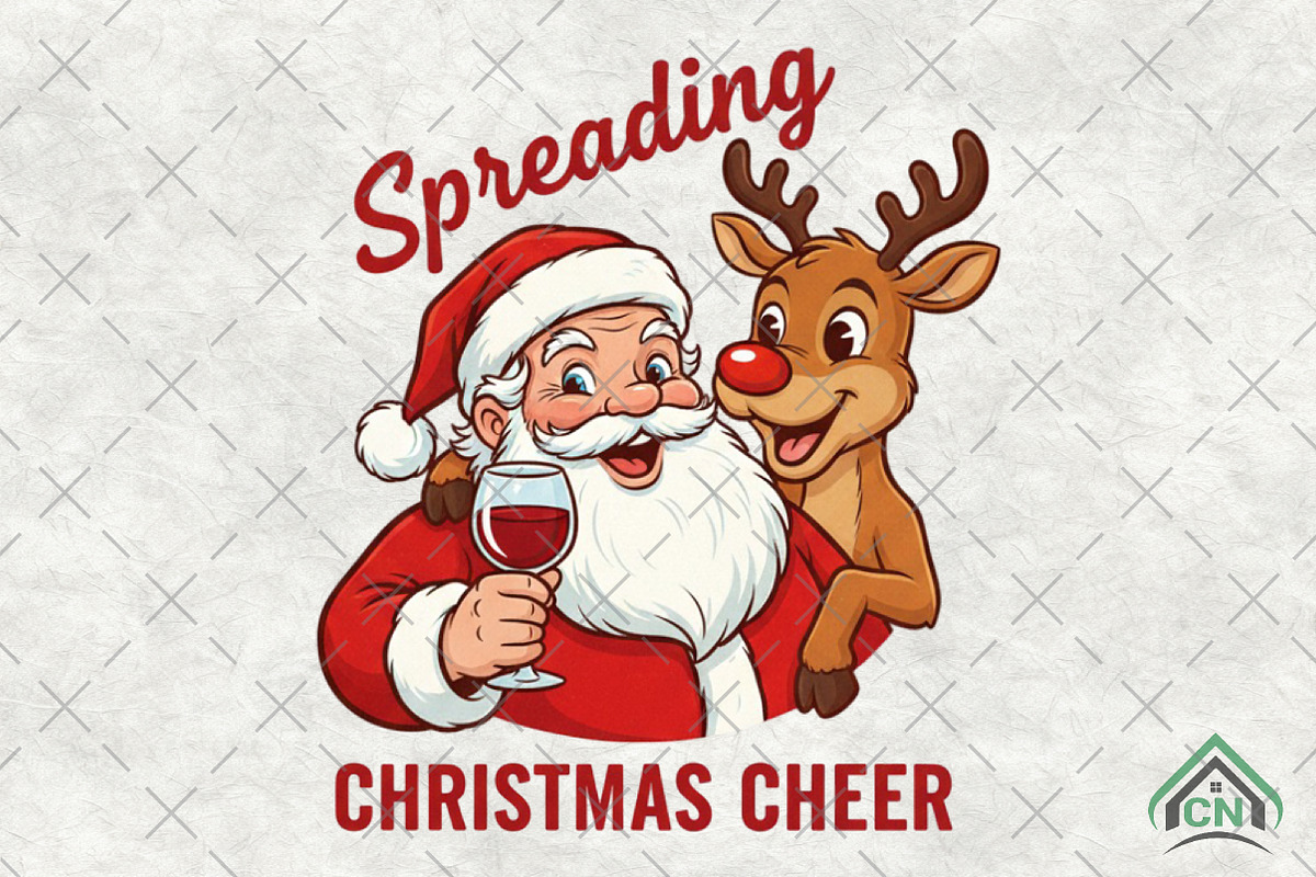 Spreading Christmas Cheer PNG, an Illustration by Craft Nest (Photo 1 of 6)