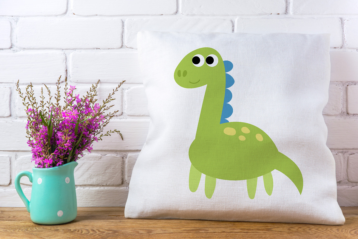 Dinosaur Cartoon Flat Clipart, Dino, an Animal Illustration by Noey smiley (Photo 6 of 6)