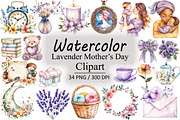 Lavender Mothers Day Clipart, an Illustration by Design Market (Thumbnail 1 of 4)