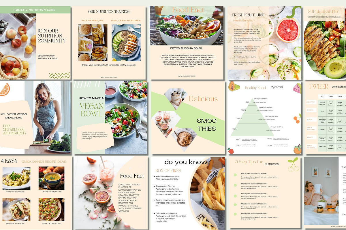 Nutrition Coach Instagram Templates, a Social Media Template by Deepa Template Studio (Photo 1 of 14)