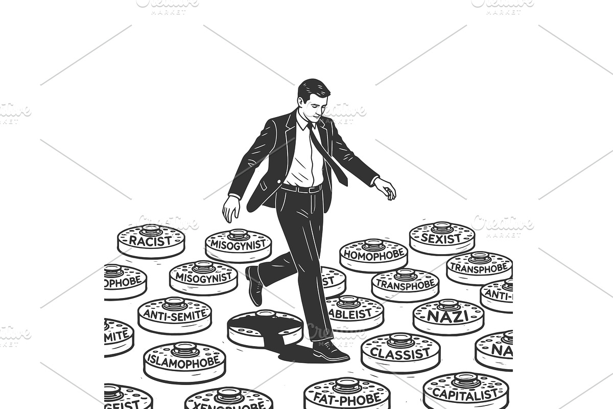 Businessman Avoiding Labels of, a Person Illustration by AlexArt (Photo 1 of 3)