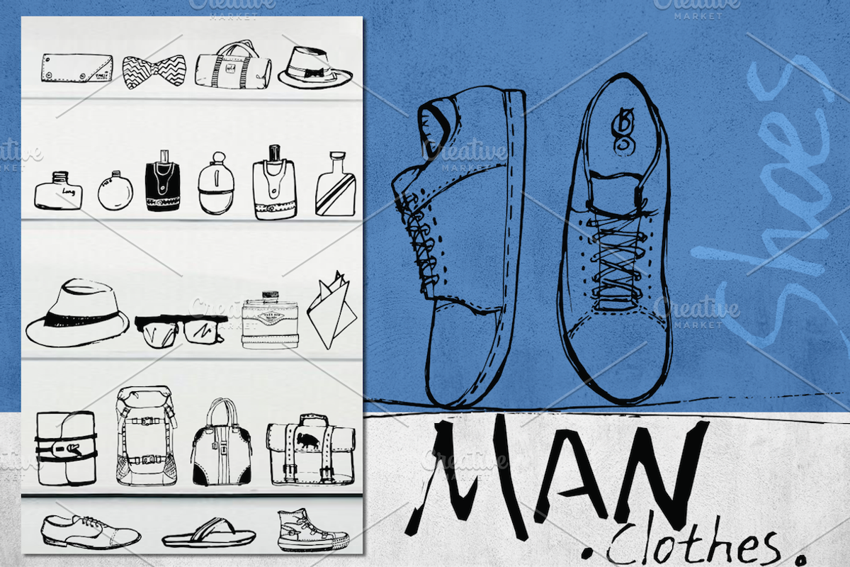 100 Mans clothing collection, an Illustration by mollyli.ai (Photo 4 of 4)