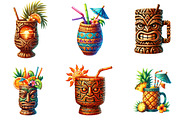 Tiki Cups Clipart, an Illustration by DreamArtGraphic (Thumbnail 2 of 5)