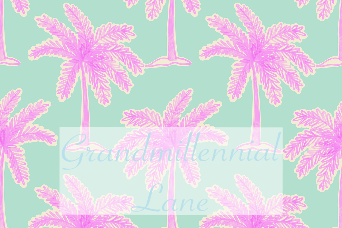 Tropical palm tree seamless pattern, a Pattern Graphic by Grandmillennial Lane