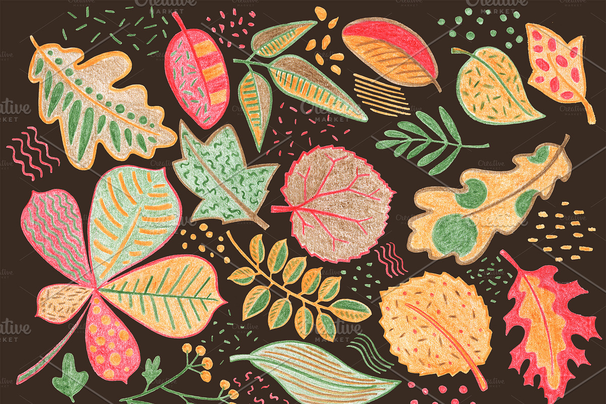 Autumn Leaves Seamless Patterns, a Pattern Graphic by RabbitAndPencil (Photo 5 of 6)