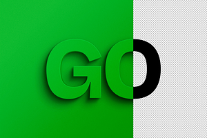 Green 3D Text Effect