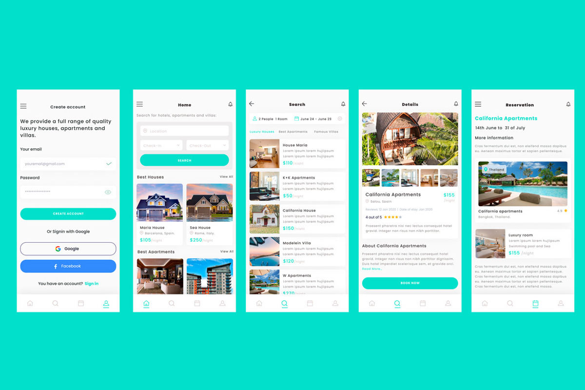 Book Holiday House & apartments App, an App Template by nagaredesignstudio (Photo 2 of 2)