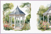 Garden Gazebo PNG Clipart Bundle, a Decorative Illustration by Digital Dreamscaping (Thumbnail 9 of 10)