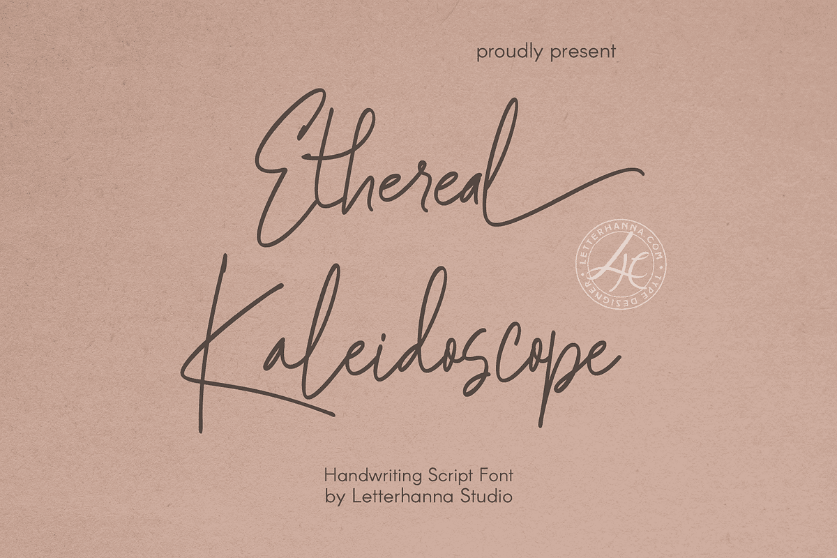 Ethereal Kaleidoscope Font, a Handwritten Font by Letterhanna Studio (Photo 1 of 9)