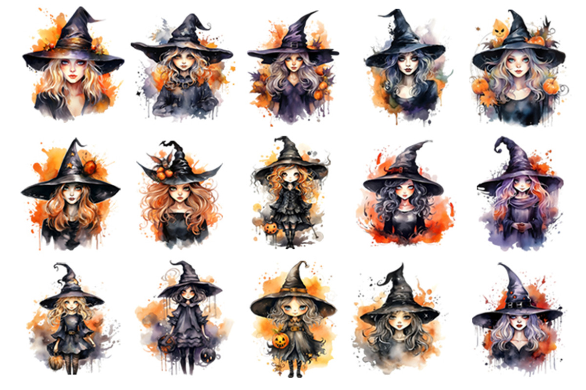 Halloween Witch Sublimation Bundle, a Seasonal Illustration by Creative Arslan (Photo 2 of 11)