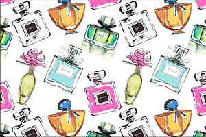 Vector Seamless Perfumes Pattern