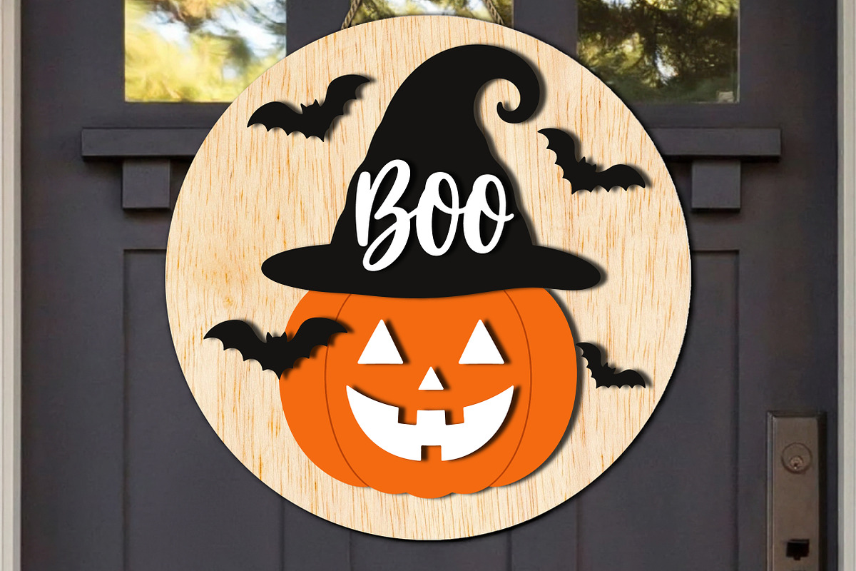 Boo Pumpkin Halloween Laser Cut SVG, an Object Graphic by OK Design (Photo 2 of 3)