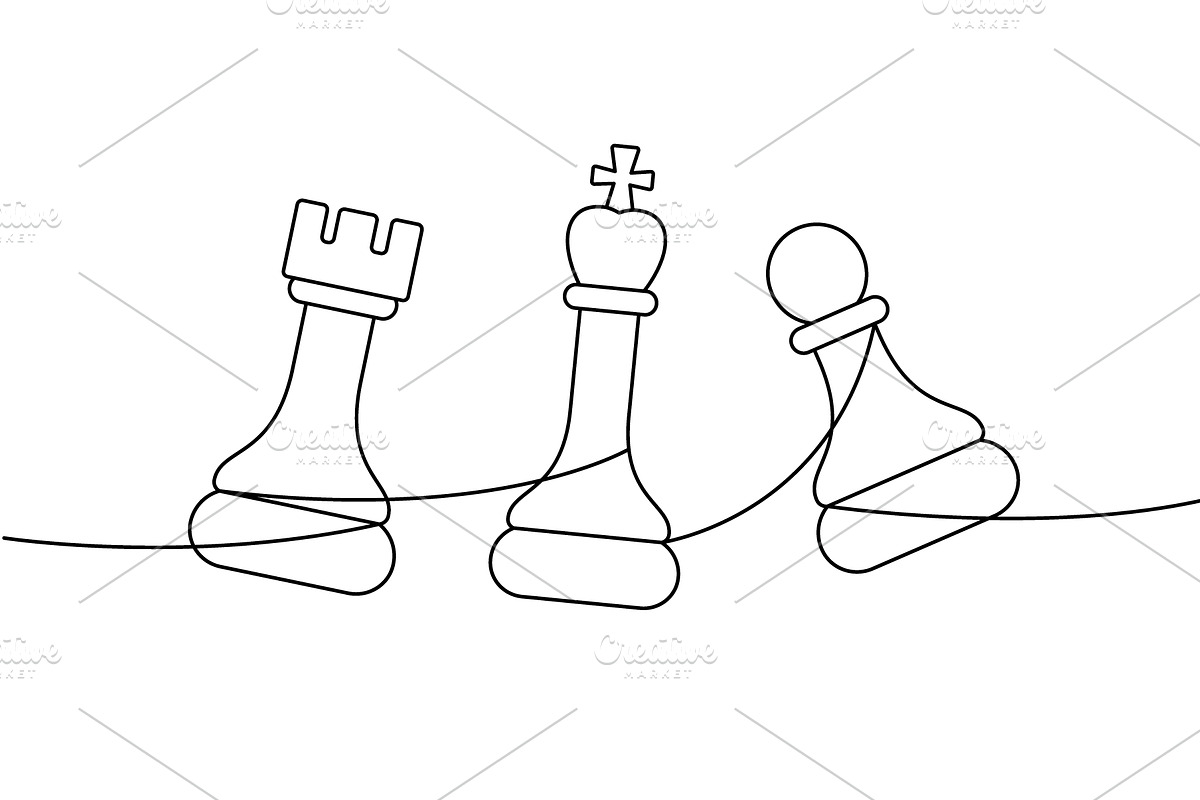 Rook, king and pawn chess pieces in, an Object Illustration by GraphiShop