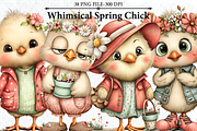 Whimsical Spring Chick Clipart, a Seasonal Illustration by HueNestify (Thumbnail 1 of 3)