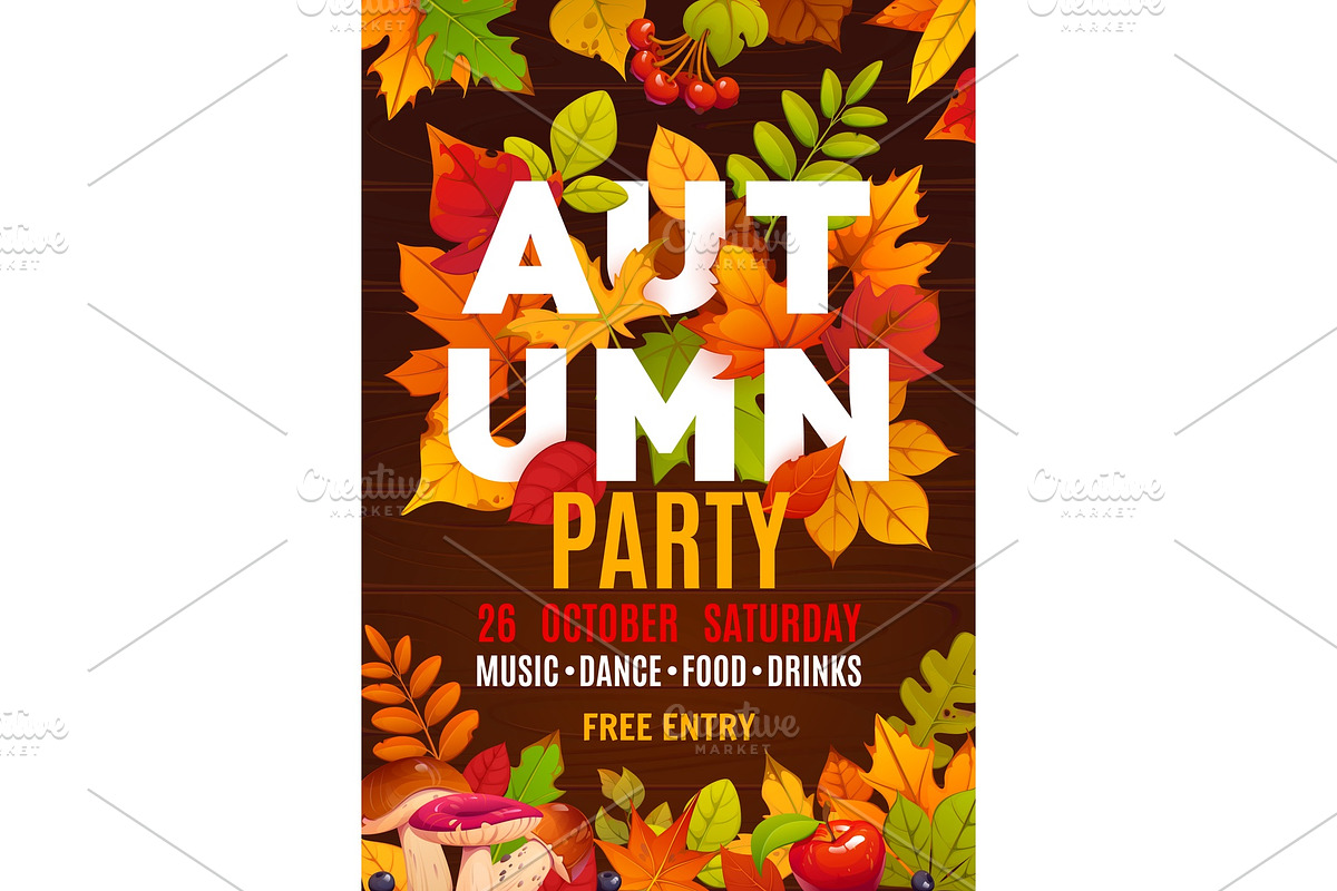 Autumn festival flyer, fall leaves, a Seasonal Illustration by Vector Tradition (Photo 1 of 3)