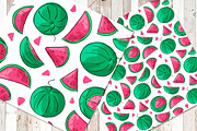 Seamless pattern with watermelons, a Pattern Graphic by Melniklenart (Thumbnail 3 of 4)