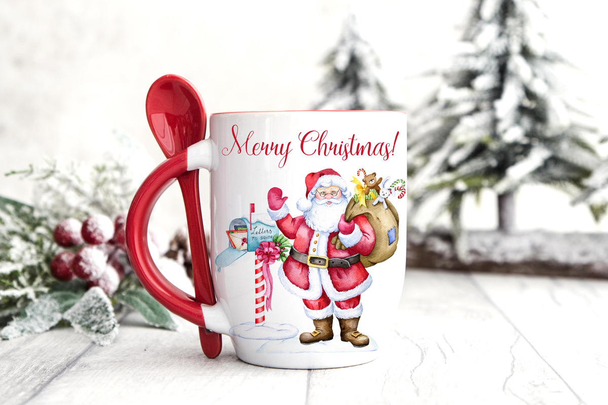 Santa Claus Christmas clipart set, an Illustration by SimpleWishesArt (Photo 5 of 5)