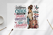 Outgrown Chaos Boho Travel Girl PNG, a Seasonal Illustration by Canvas Craft (Thumbnail 6 of 6)