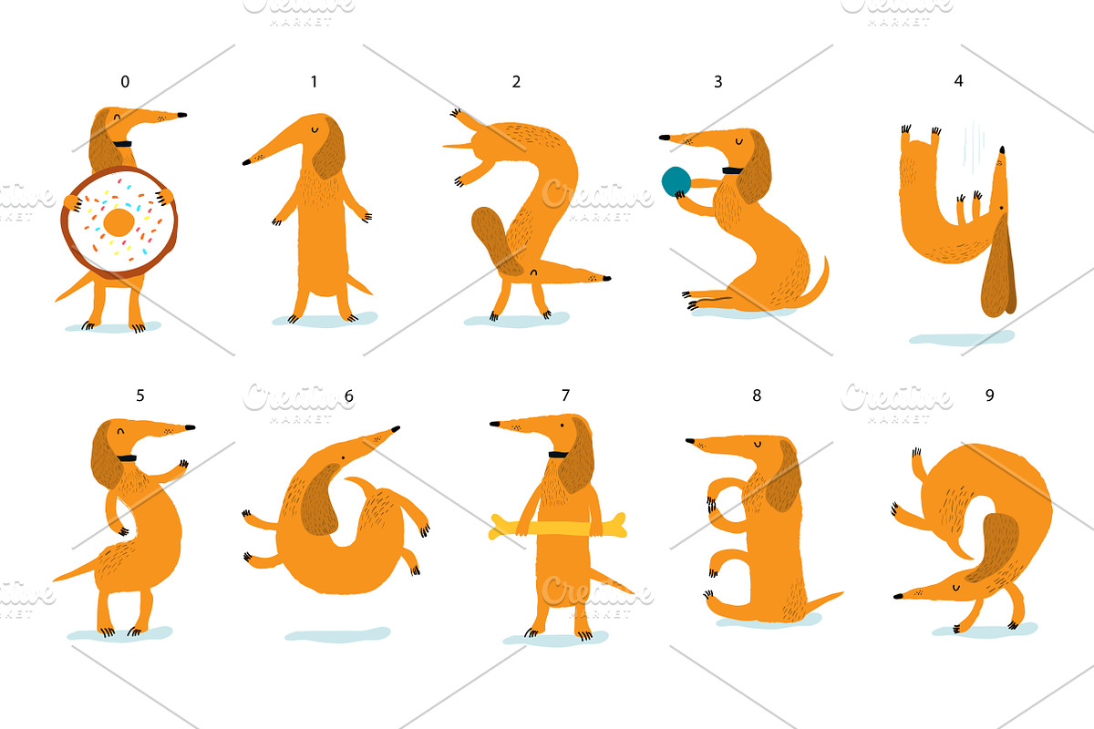 Cute Dachshund Digits, an Animal Illustration by Anna Isaeva (Photo 2 of 6)
