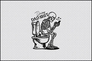 Doing Dad Shit Skeleton on Toilet, an Object Graphic by BeeCraftR