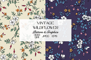 Vintage Wildflower Pattern Bundle
