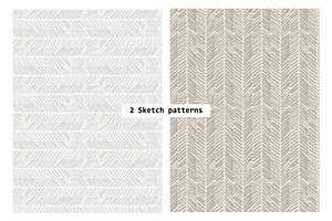 Herringbone Seamless Patterns, a Background Graphic by Aromeo