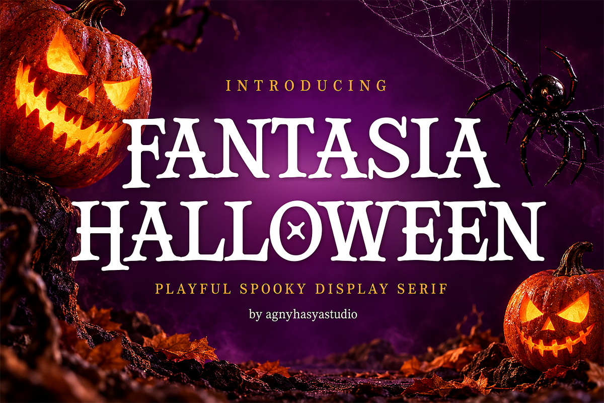 Fantasia Halloween - Spooky Typeface, a Serif Font by agnyhasyastudio (Photo 1 of 13)