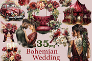 Bohemian Wedding Clipart Set, a Person Illustration by GlamArtZhanna (Thumbnail 1 of 5)