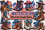 4th of July Cowgirl Boots Sublimatio, an Illustration by SVGArt (Thumbnail 1 of 6)