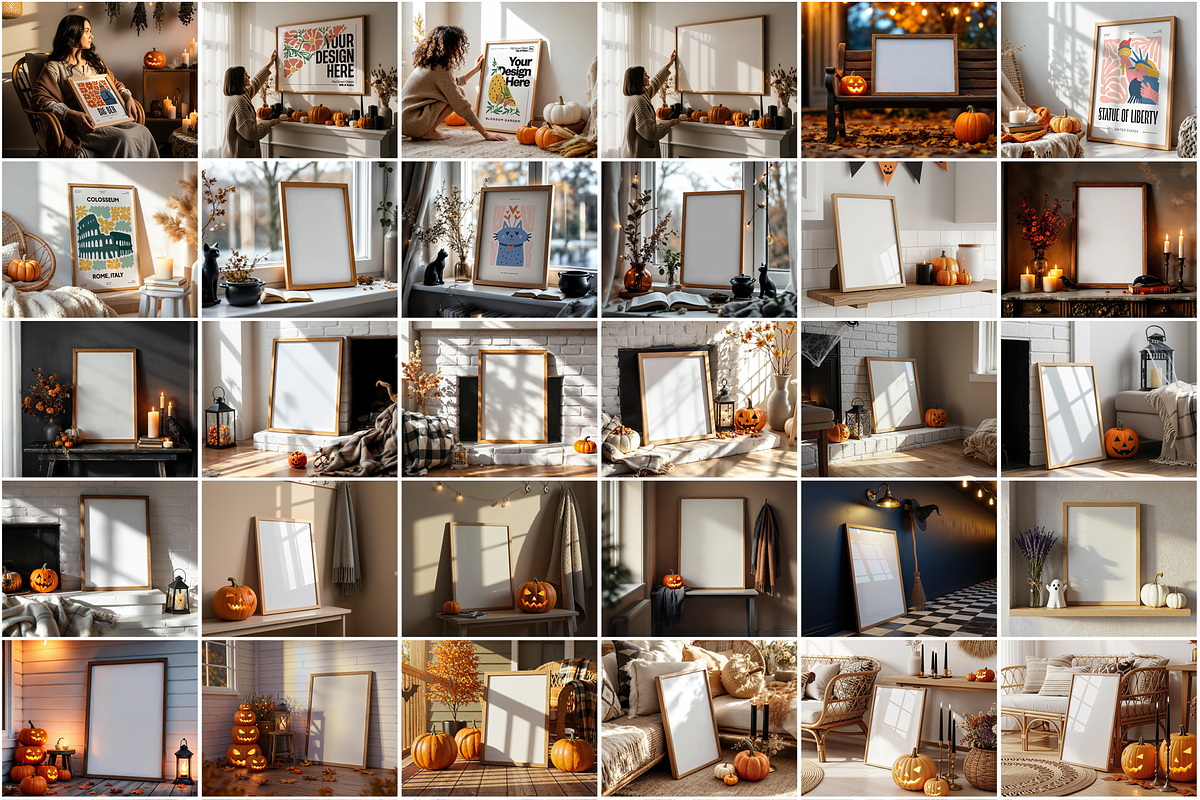 100 Halloween Frame Mockup Bundle, a Merchandise Mockup by MockupShopi (Photo 9 of 9)