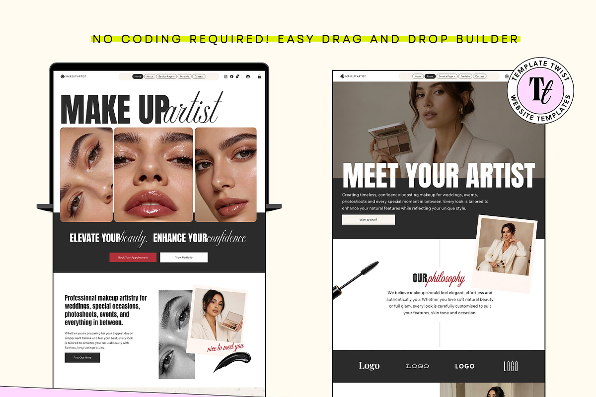 Makeup Artist Wix Studio Template, a Wix Template by Template Twist Shop (Photo 8 of 10)
