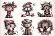 Whimsical Christmas Fluffy Animals, an Illustration by Dream Creation (Thumbnail 4 of 7)
