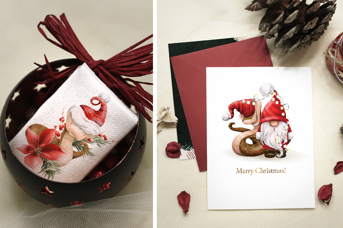 Christmas Graphics, gnomes, snakes, a Seasonal Illustration by ollalya (Photo 10 of 12)