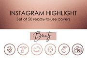 50 Instagram Story Highlight Covers, a Social Media Template by Olg Store (Thumbnail 1 of 2)