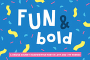 Fun & Bold handwritten font, a Sans Serif Font by Carole Chevalier (Thumbnail 1 of 4)