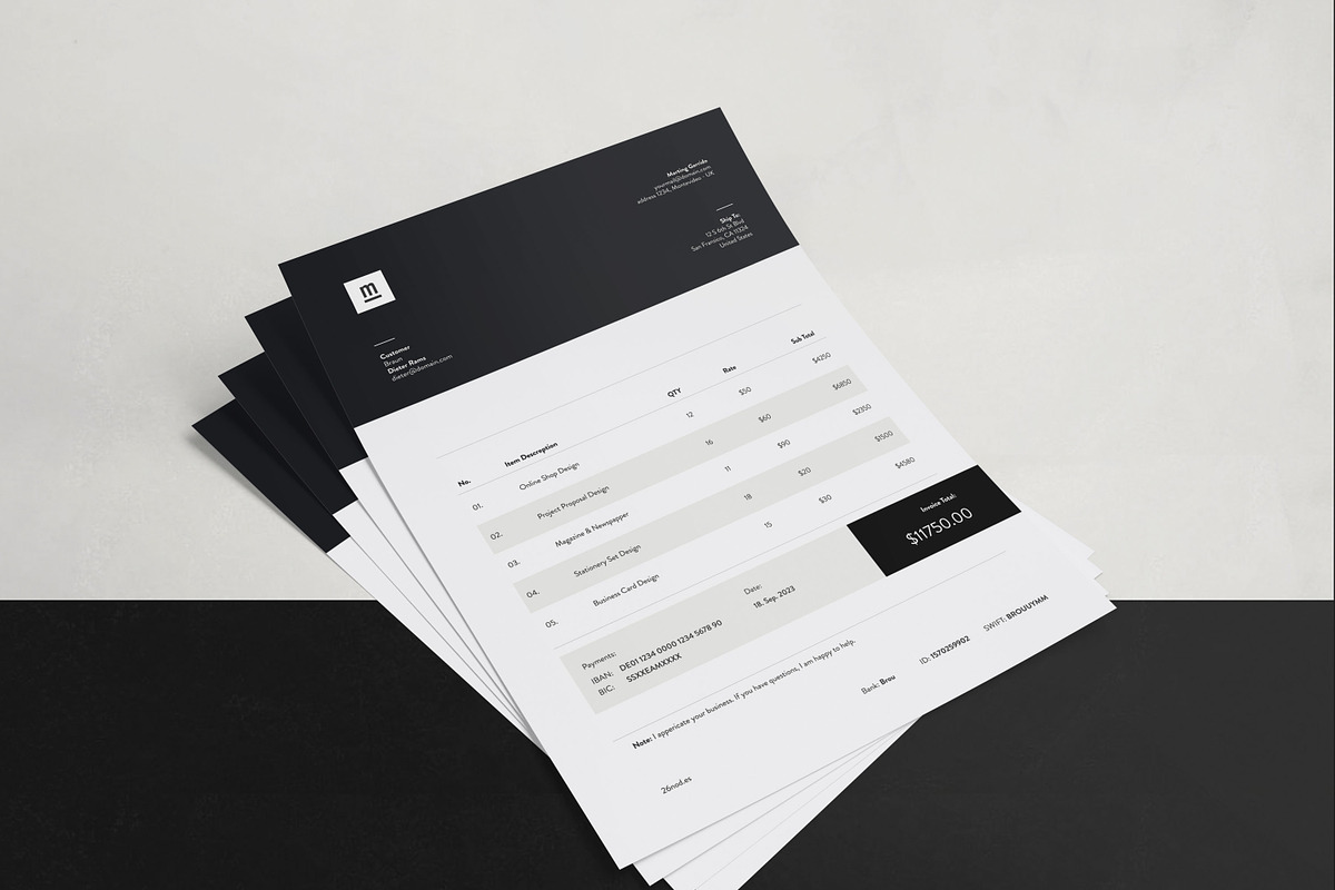 Invoice, a Stationery Template by UX-group (Photo 3 of 6)