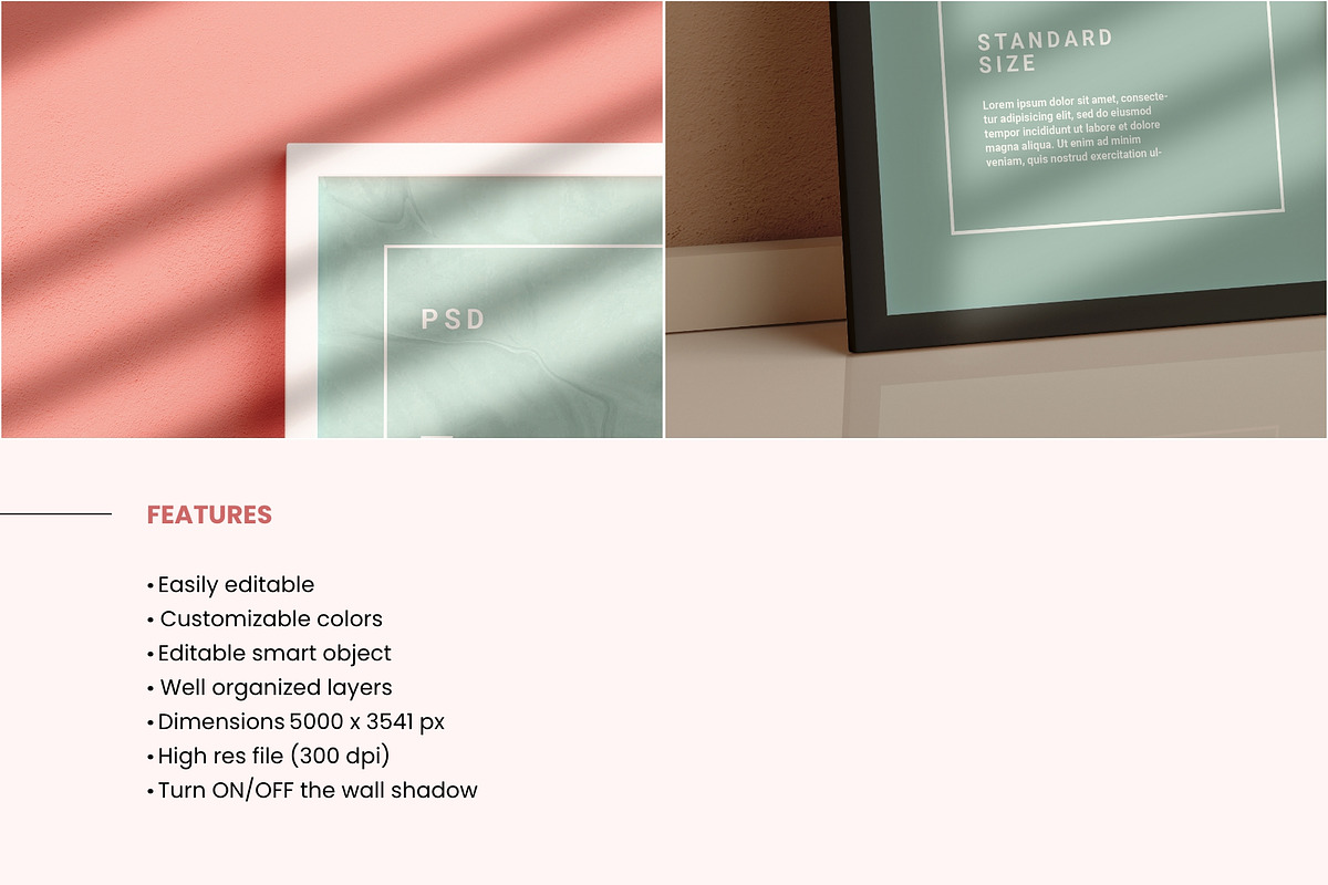 Vertical Frame Mockup - 02 PSD files, a Print Template by TandemStock (Photo 2 of 4)