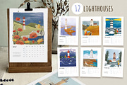 2024 Calendar with 12 lighthouses, an Object Illustration by Dashnpro (Thumbnail 4 of 7)