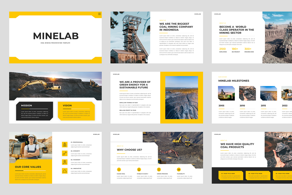Minelab - Coal Mining Google Slide T, a Presentation Template by Biwarastudio (Photo 3 of 6)