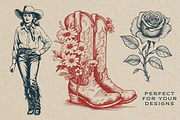Vintage Cowgirl Design Elements, a Graphic by The Rusty Press (Thumbnail 4 of 4)