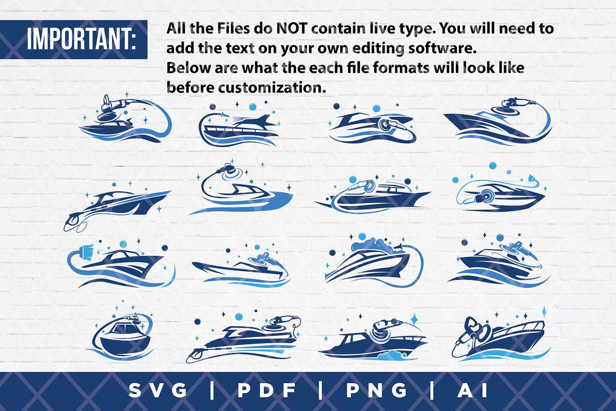 16 Boat cleaning logo bundle, a Branding & Logo Template by Guavanaboy (Photo 2 of 3)